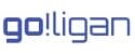 logo with stylized lowercase text go!ligan in blue.