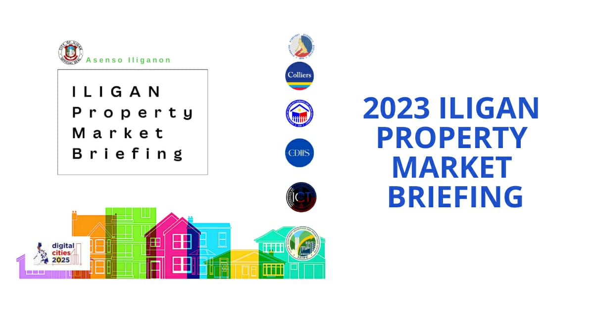 Colorful houses with logos and text reading 2023 Iligan City Property Market Briefing.