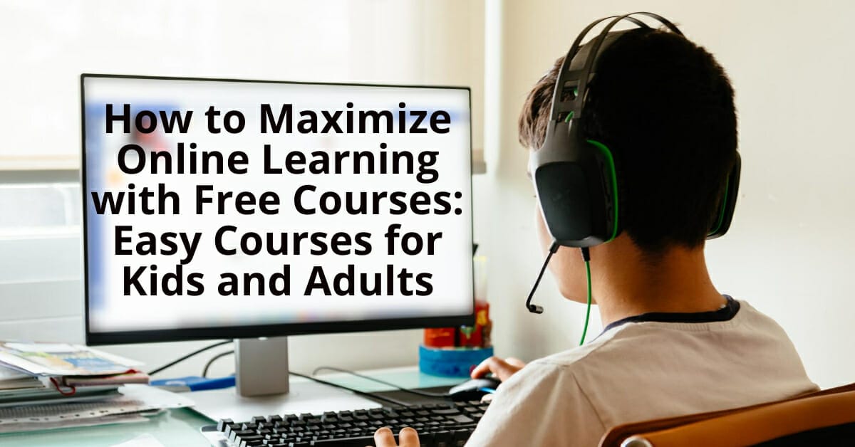 Person wearing headphones, at their desk with a computer displaying tips on maximizing online learning in Iligan City.